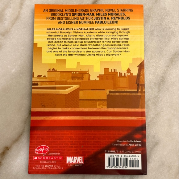 Marvel Miles Morales Shock Waves Graphic Novel - Red and Orange Cover - Picture 2 of 2